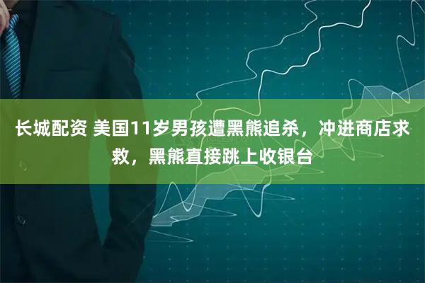 长城配资 美国11岁男孩遭黑熊追杀，冲进商店求救，黑熊直接跳上收银台